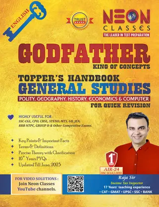General Studies (English) Polity, History, Geography, Economics & Computer Godfather Topper’s Handbook By Neon Classes For All Exams (Paperback, Neon Classes)
